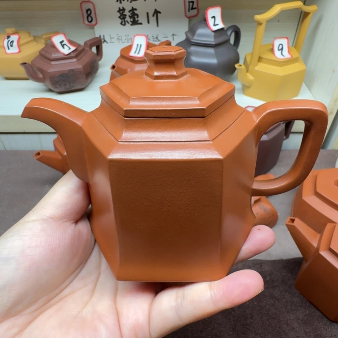 茶壶朱泥全手工六方金宗250cc瑕疵