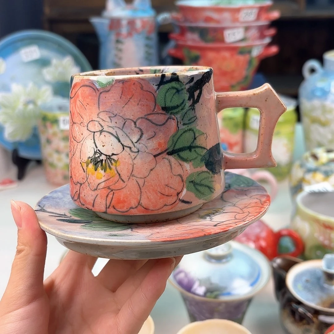 景德镇手绘高温釉下彩陶瓷茶具