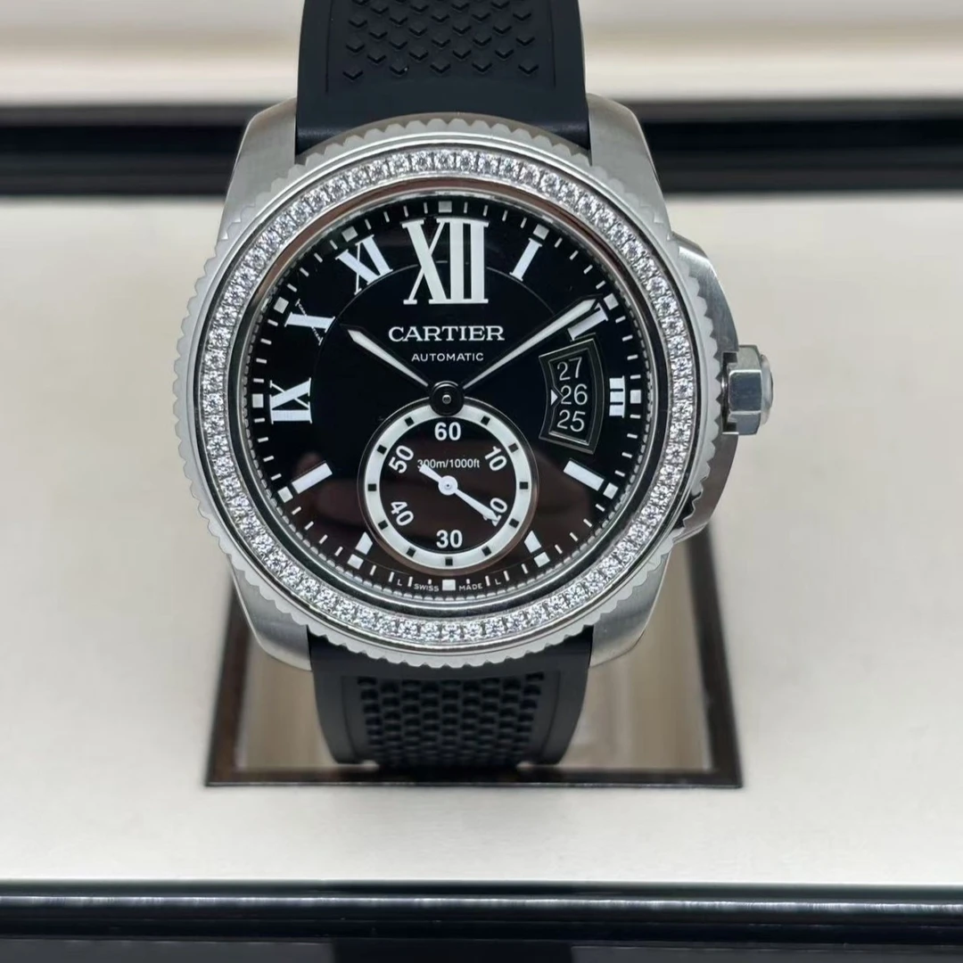 95新 Cartier/卡地亚 卡利博系列/自动/表径42mm/外圈后钻