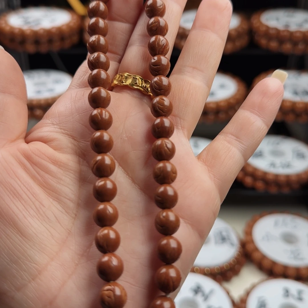 桃核手串正圆光珠手持