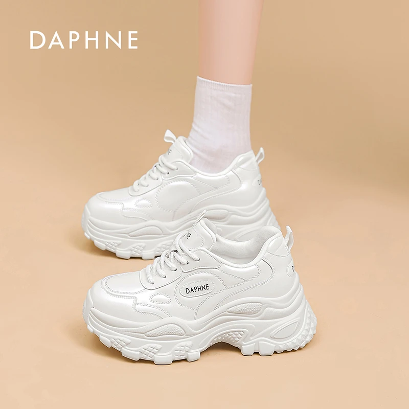 达芙妮女鞋2025夏季新款百搭运动鞋爆款潮流时尚厚底圆头休闲鞋H