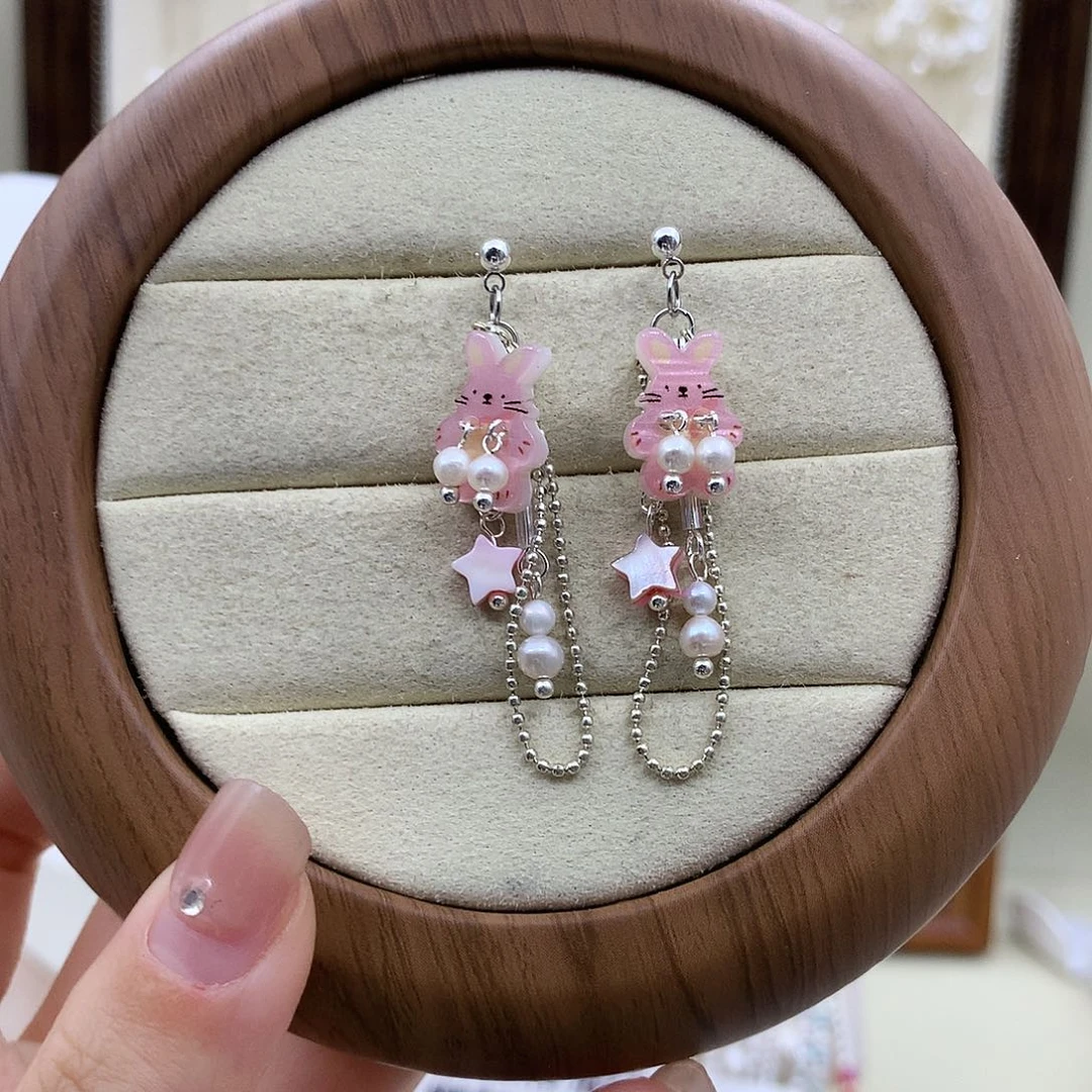 银S925镶嵌淡水珍珠耳饰