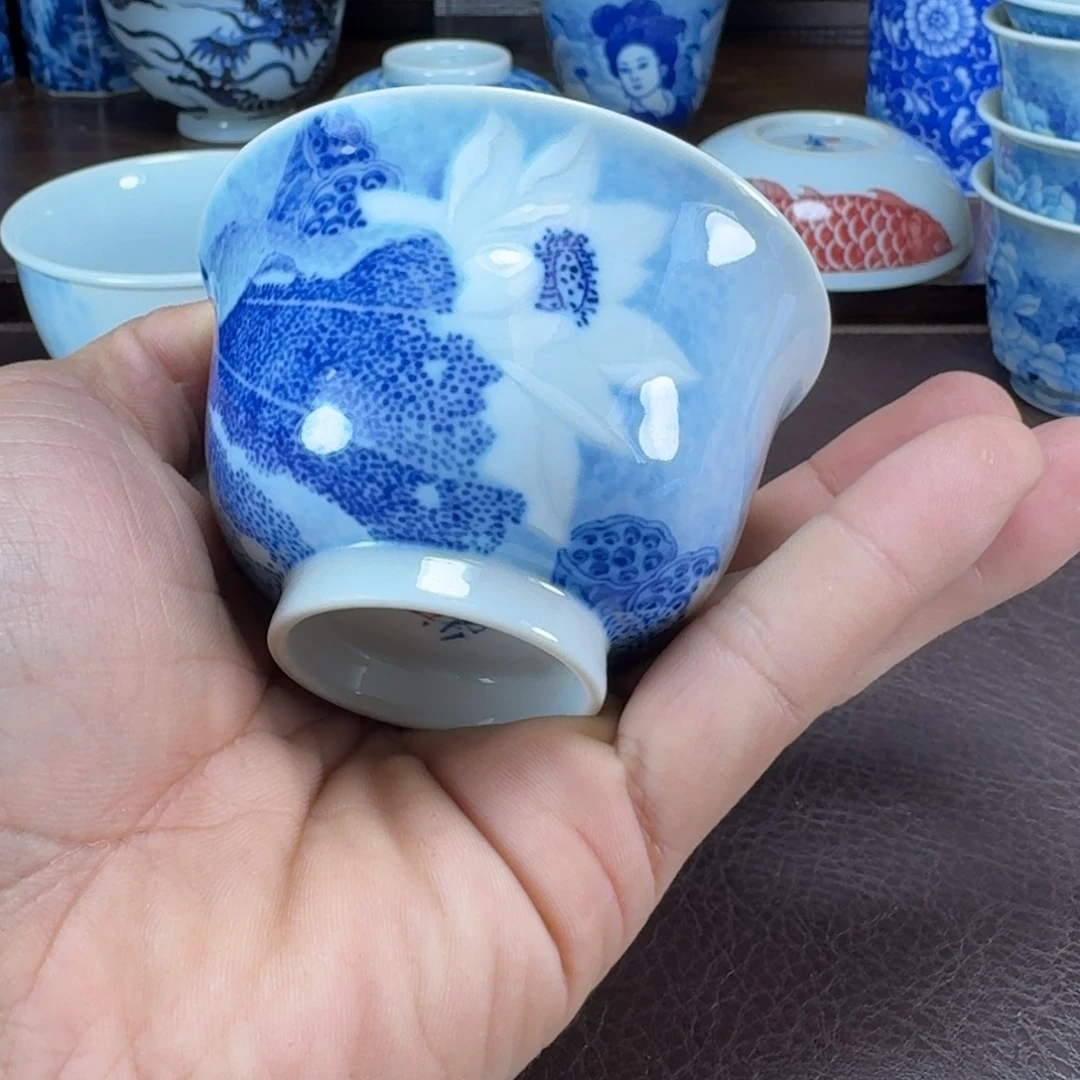 千***然瓷片当代景德镇陶瓷手绘茶具