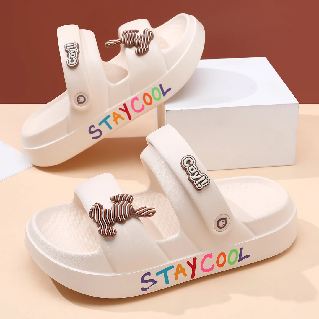 凉鞋女2024年夏季外穿平底时尚简约软底轻便防滑踩屎感透气沙滩鞋