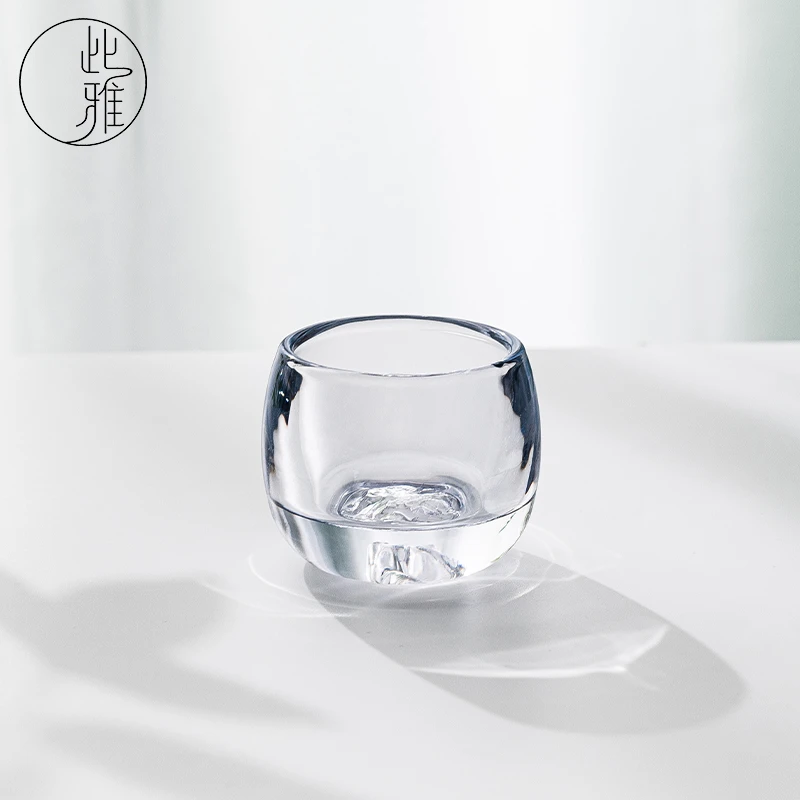 「此雅」水晶主人杯盘龙浮雕龙年送礼扳指杯茶杯加厚手工创意无铅