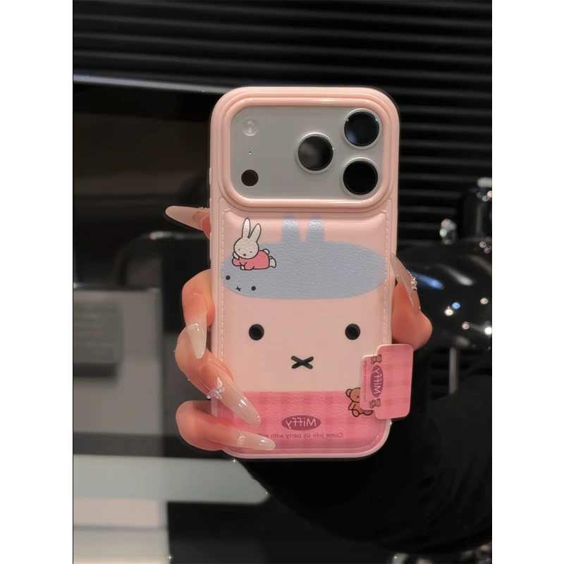 米菲适用苹果17pro手机壳iPhone16pm鼓包可爱14plus防摔ins简约13