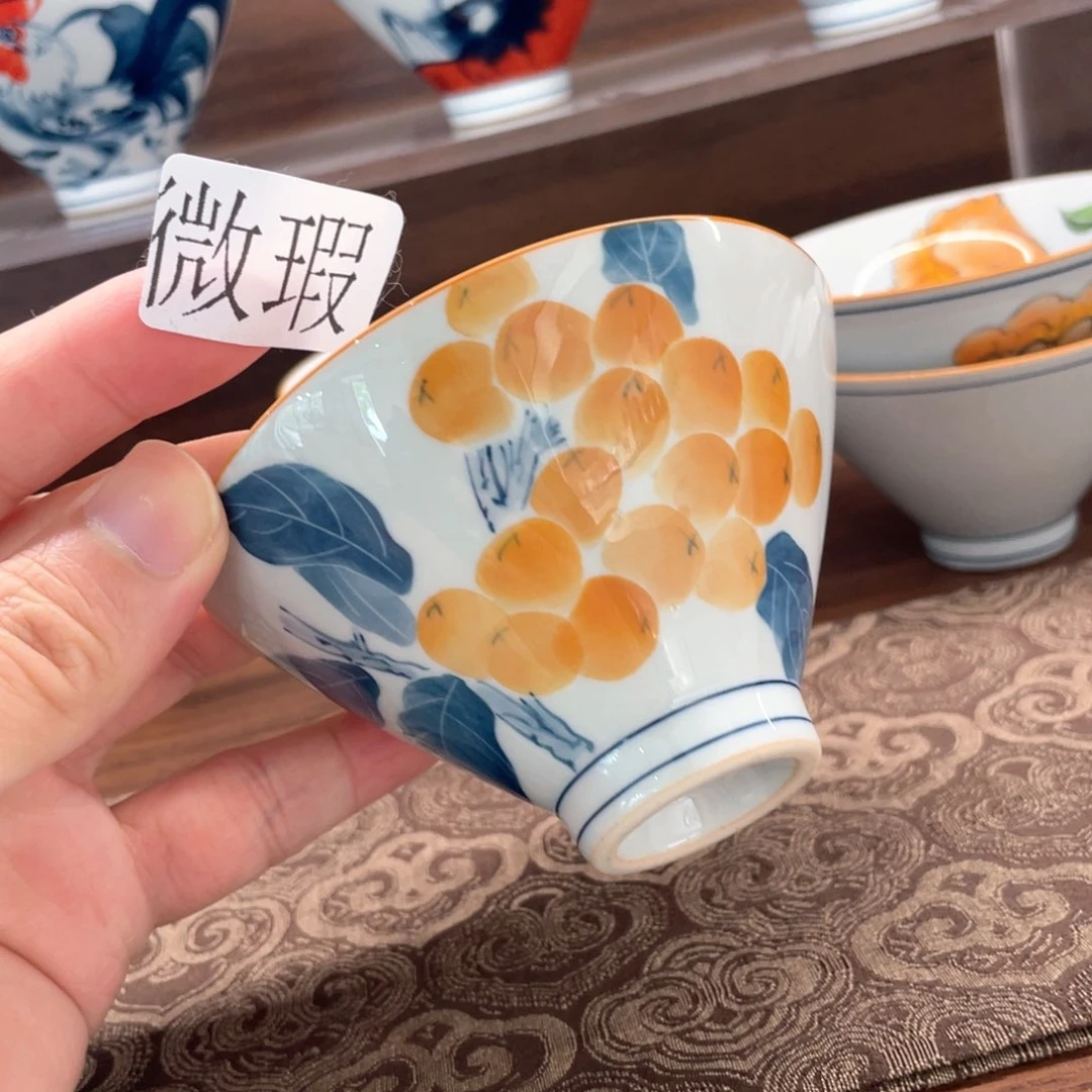 釉下手绘茶具微瑕