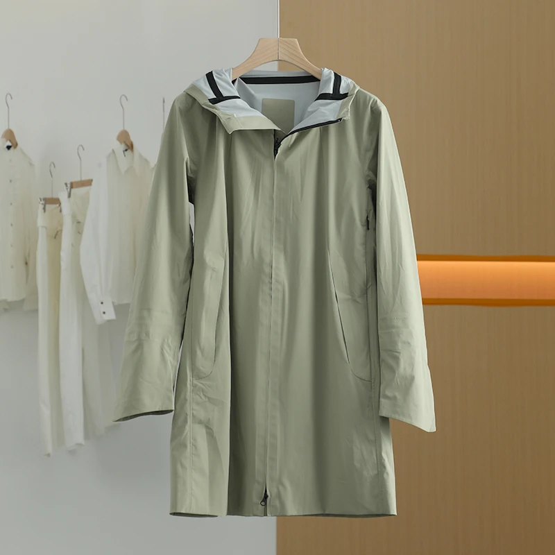【半价q仓-唐长老自营】货号47643男装春秋装纯色简约长款风衣J