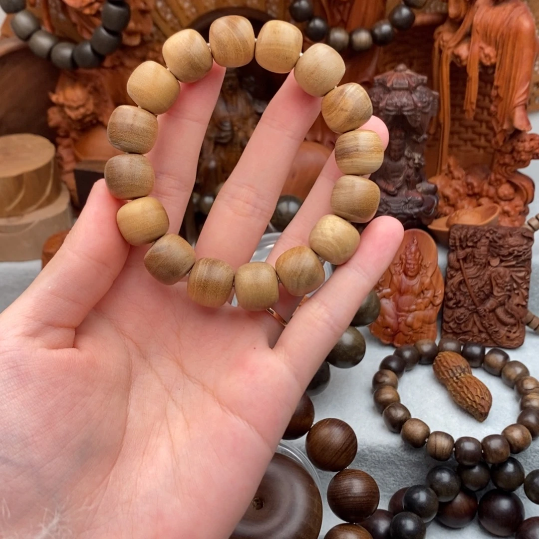 手串/手链檀香木印度正区迈索尔老山檀 13x14黄黑 奶香