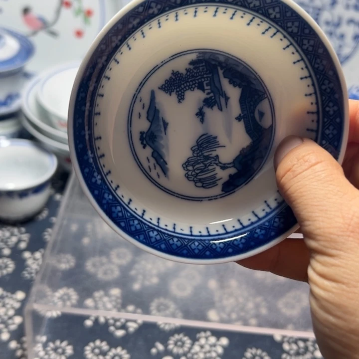 手绘梧桐小蘸酱碟
