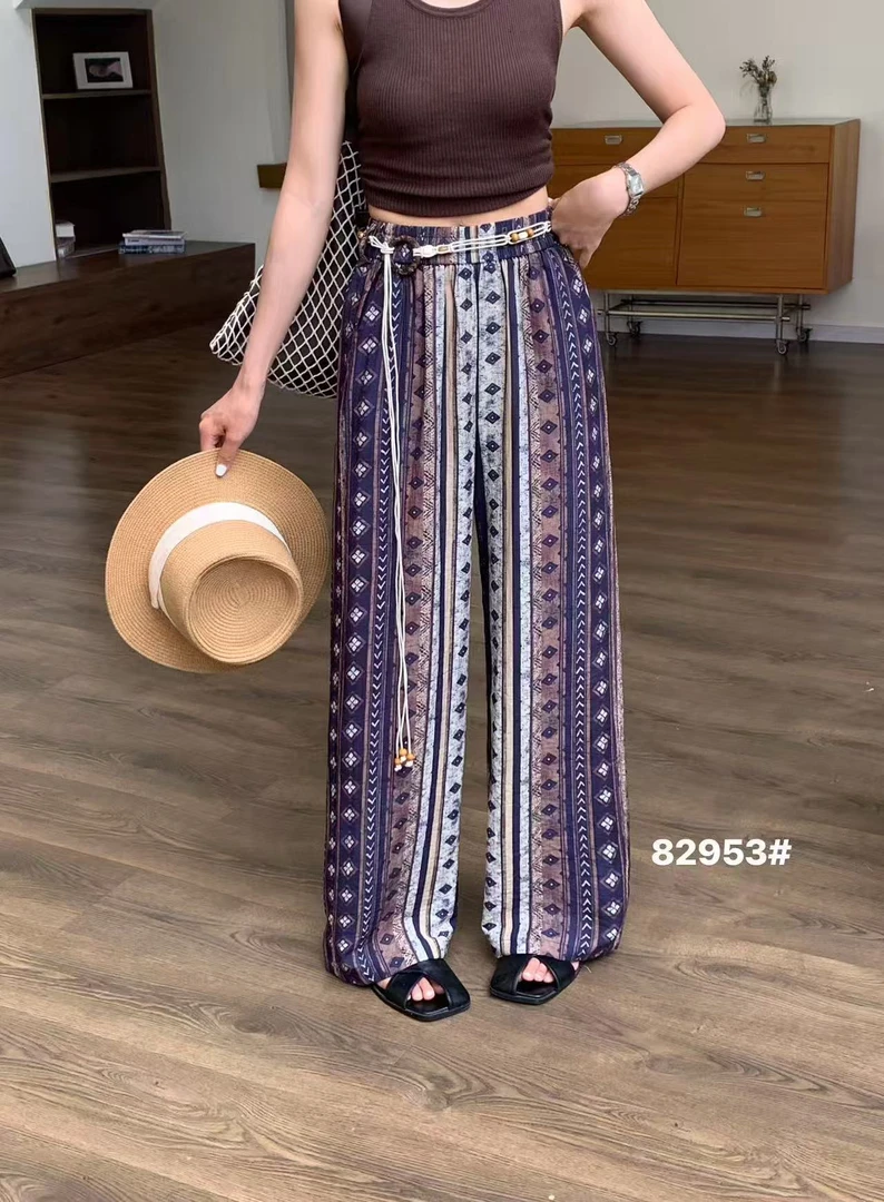 【82953】米#民族风百搭印花宽松休闲裤