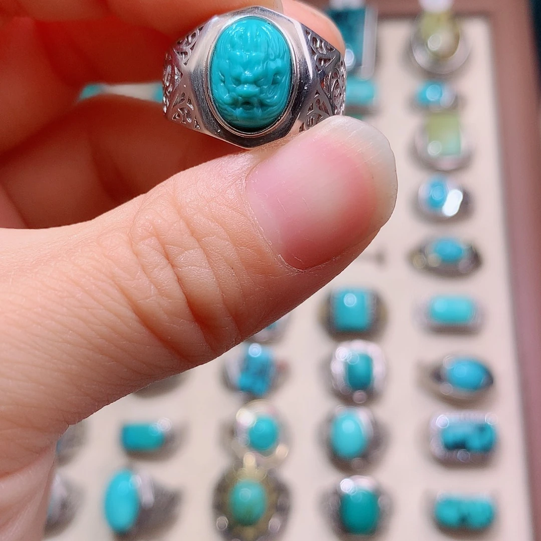 绿松石银S925镶嵌挂件