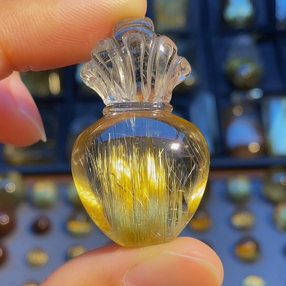 未镶嵌颈饰水晶天然顺钛晶宝瓶吊坠