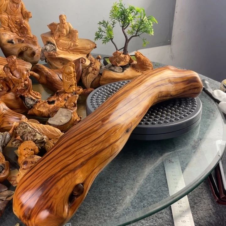 崖柏太行陈化白粉黑油虎皮纹枕头