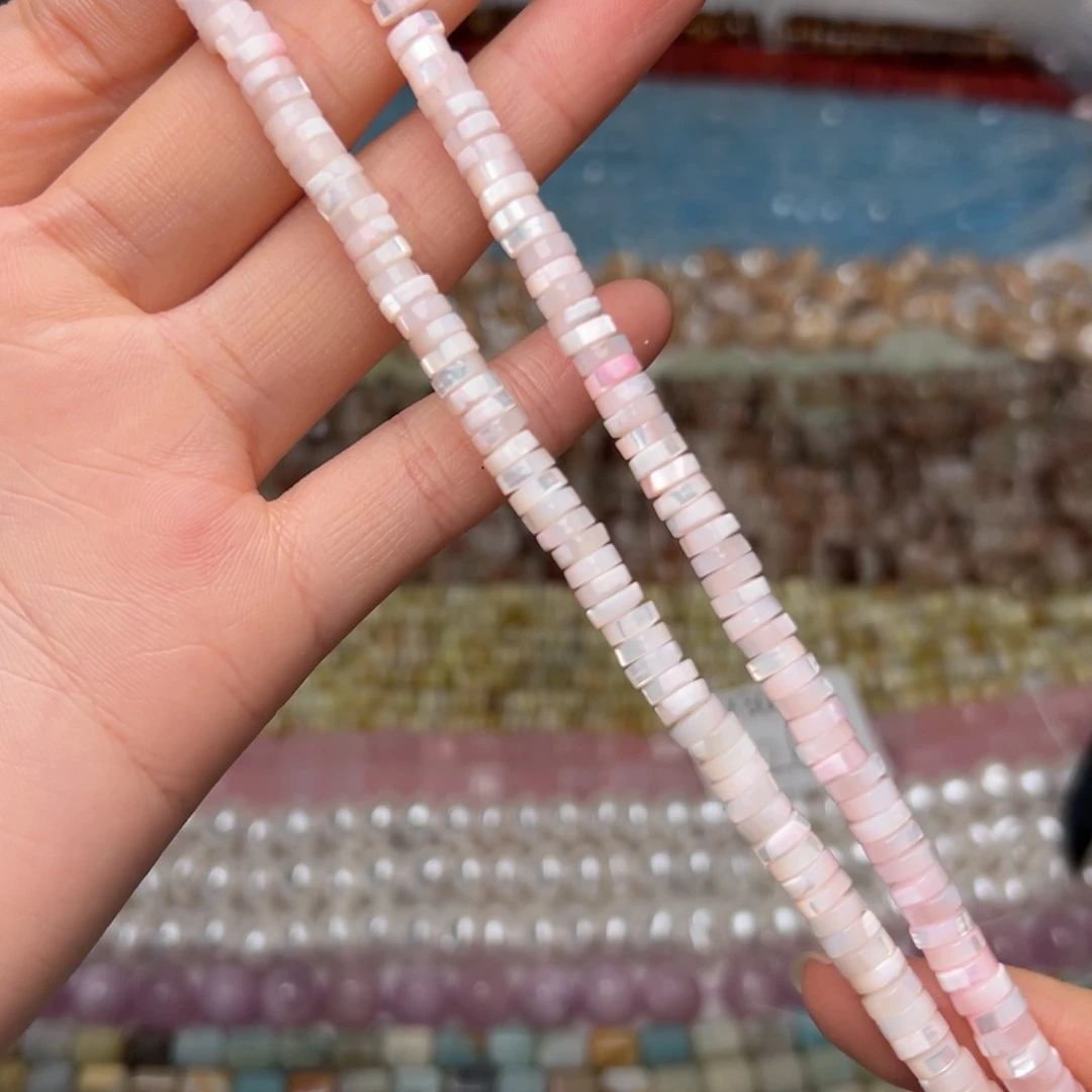 玛瑙/玉髓合金珠宝半成品Y314。6mm鱼骨粉贝隔片一条