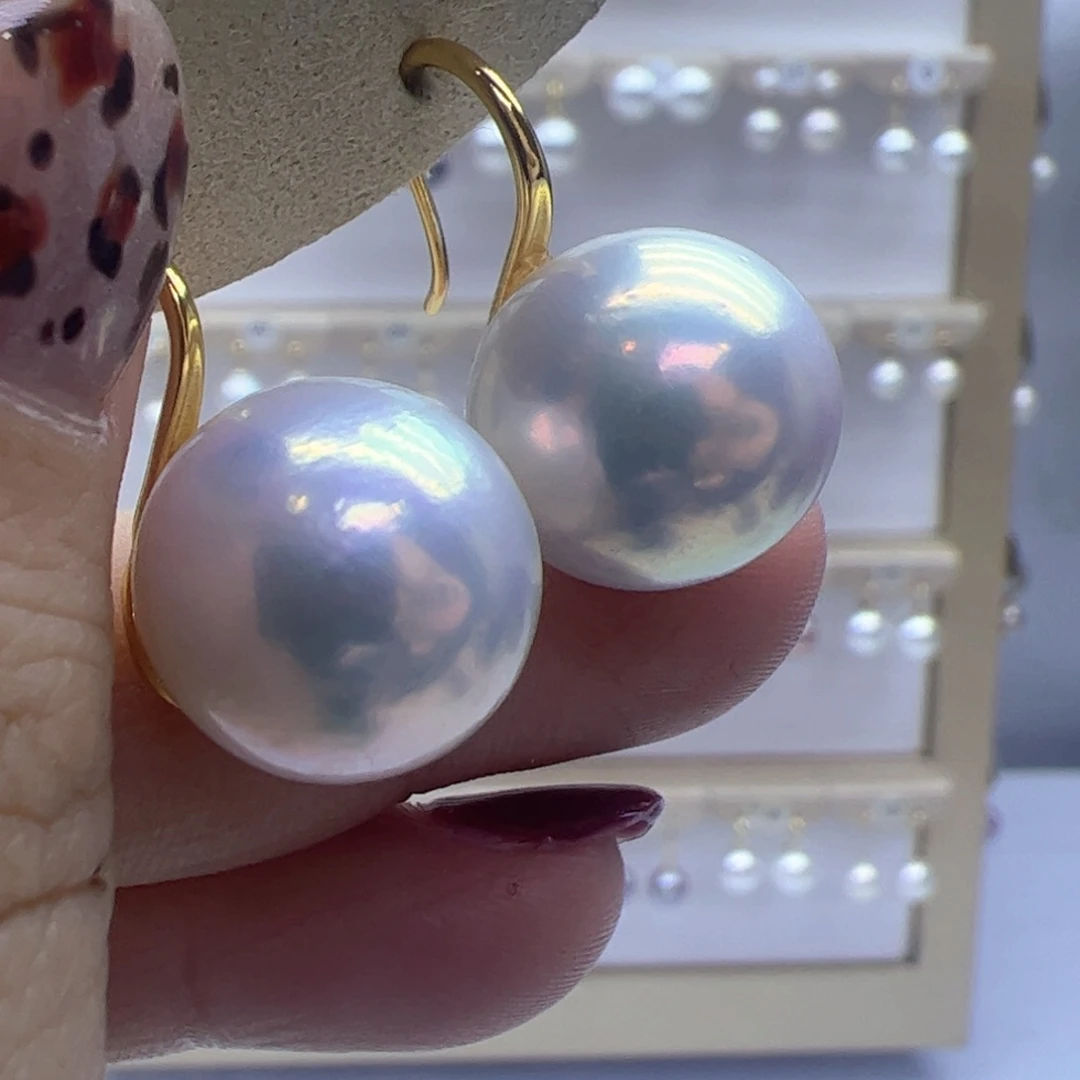 淡水珍珠耳饰银S925镶嵌