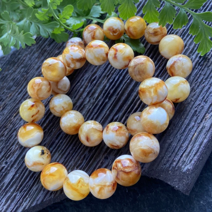 天然俄罗斯沁色妖花蜜蜡手串（多样拍发其一）