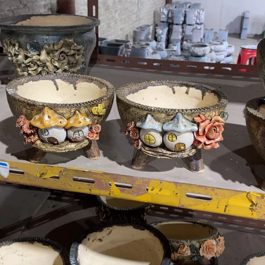 红陶青藤花器多肉花盆