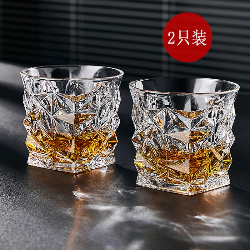 创意水晶玻璃冰河威士忌杯洋酒杯家用啤酒杯个性加厚无铅古典水杯
