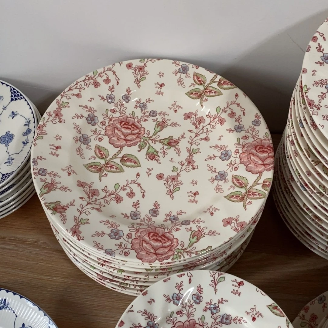 半***仙瓷微瑕玫瑰十寸平盘