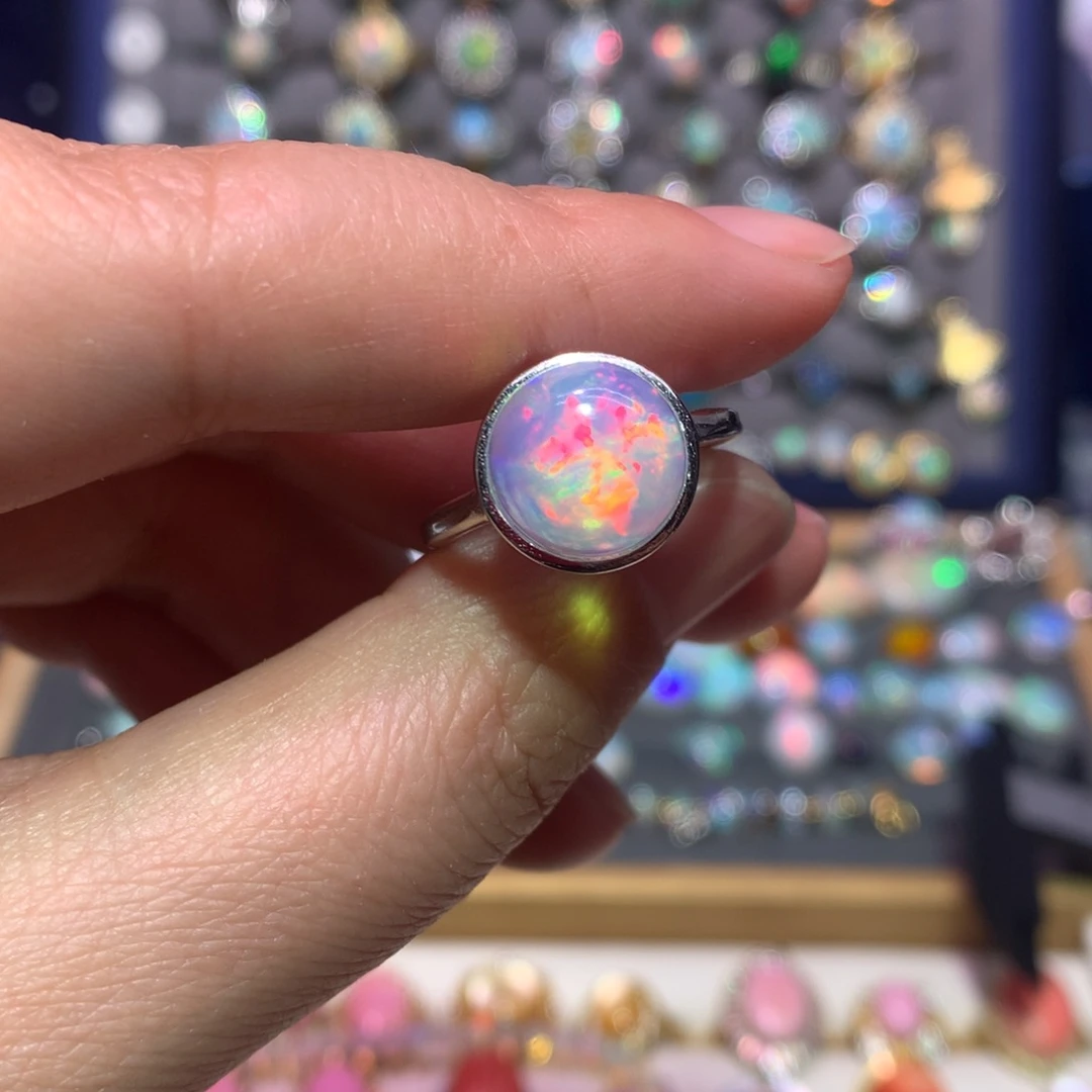 银S925镶嵌欧泊戒指款式