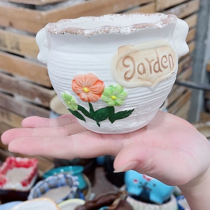 有孔，凑10元包邮陶瓷花盆发货！