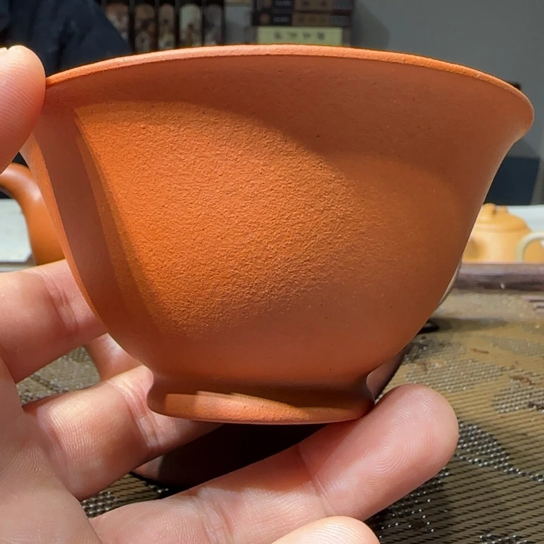 紫砂茶壶西****上紫砂红泥压手主人杯