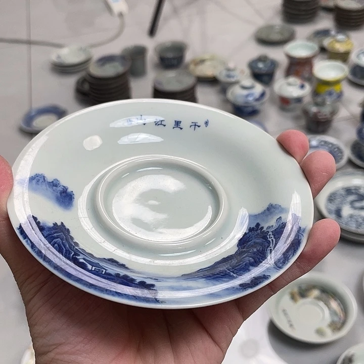 瓷片景德镇千里江山小壶承