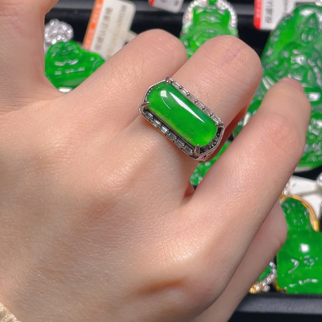 翡翠银S925镶嵌吊坠(不含链)