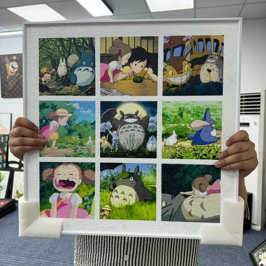 砂岩宫崎骏卡通装饰画文艺高级感卧室餐厅壁画客厅装饰画EK02
