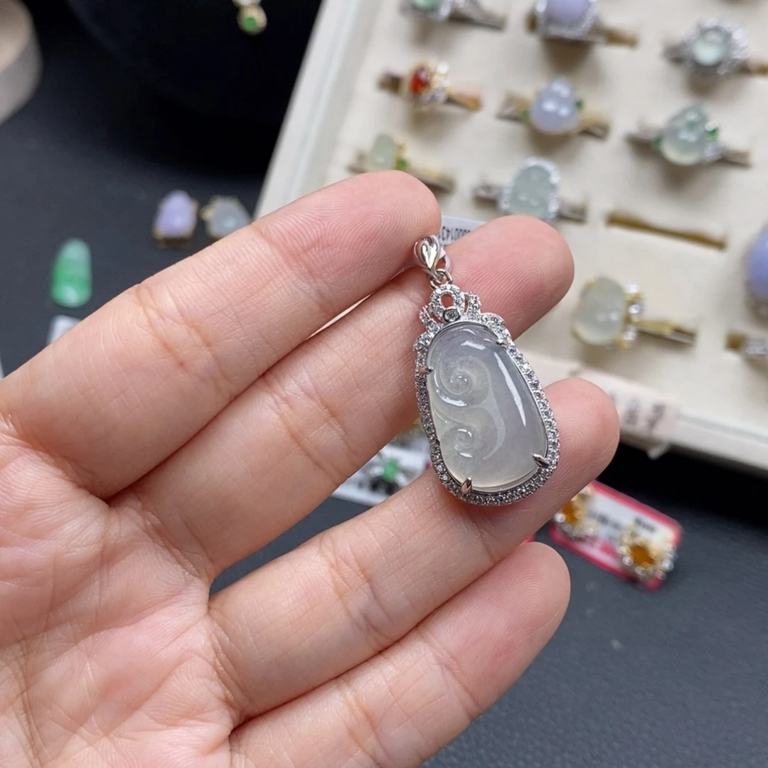 翡翠银S925镶嵌戒指