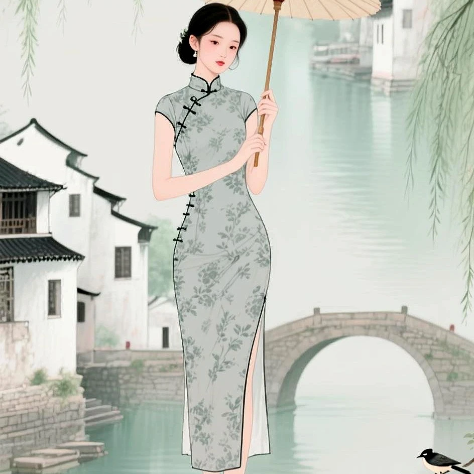 新中式高贵气质显瘦淑女风格夏日凉爽唐喜娟旗袍优雅中国风复古