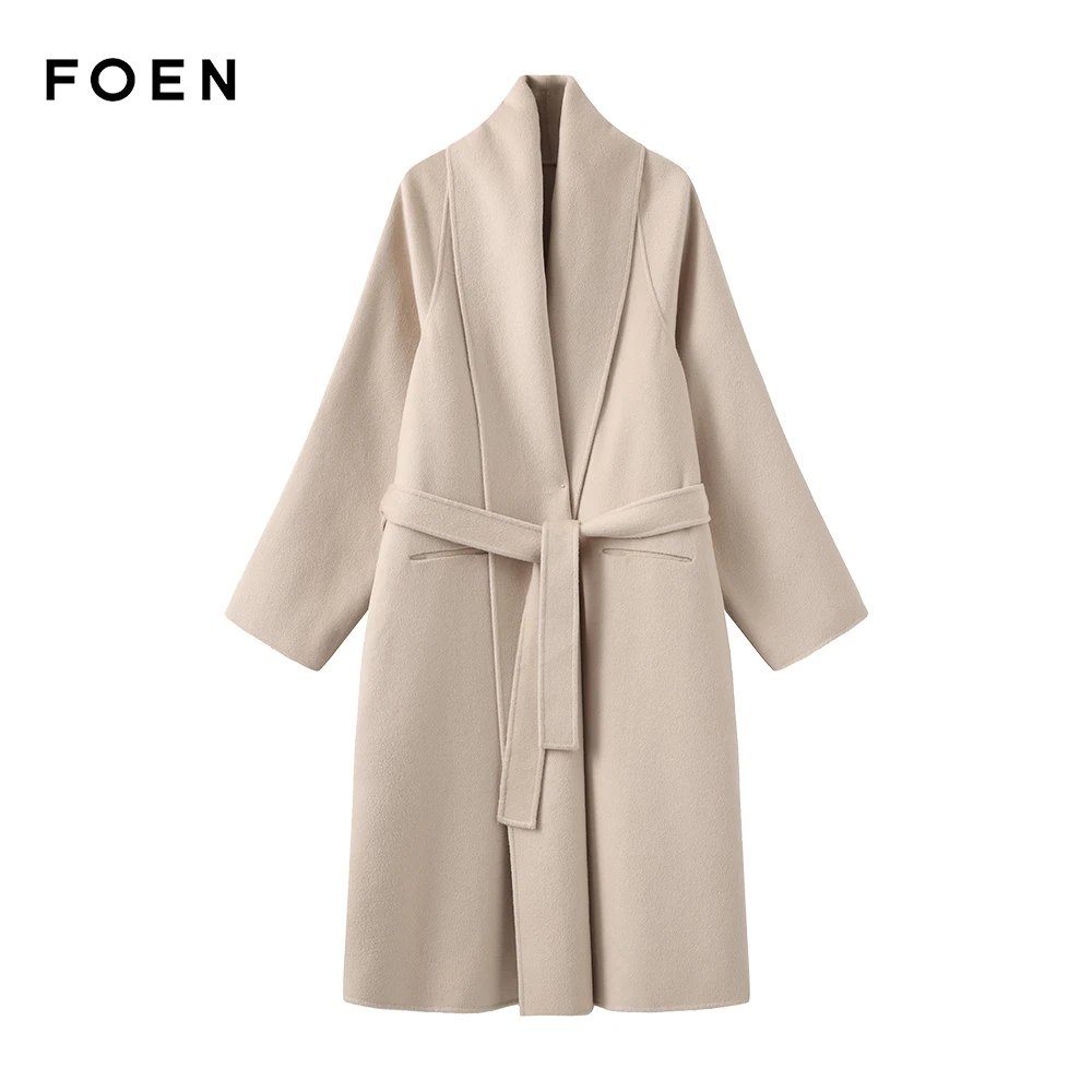 FOEN羊绒手工双面呢ROW系浴袍大衣