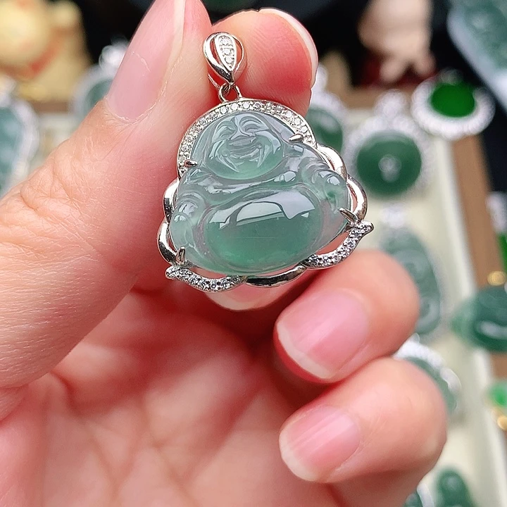 颈饰银S925镶嵌翡翠吊坠