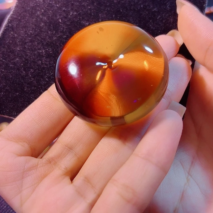 未镶嵌蓝珀珠宝奇石墨西哥红蓝珀平安扣
