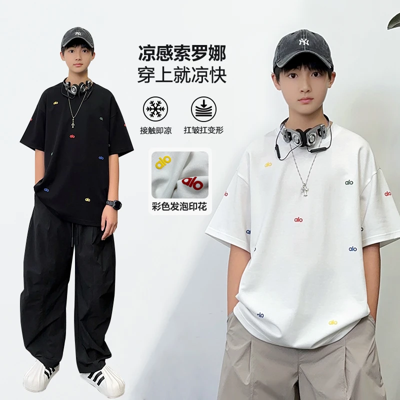 【凉感T】XT1799小赖家青少年短袖t恤夏季男大童圆领宽松男孩上衣