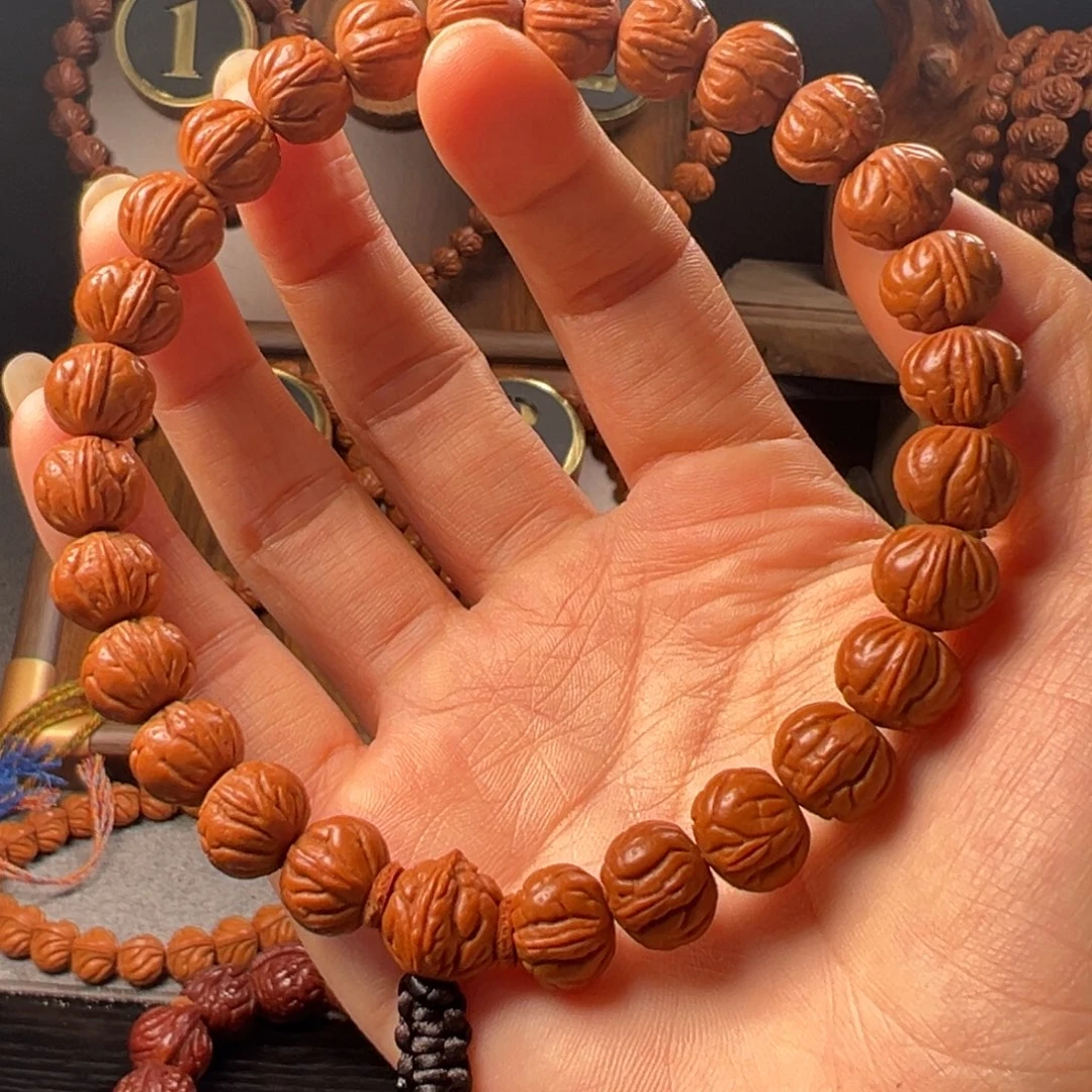 手串桃核11野生玉麒麟