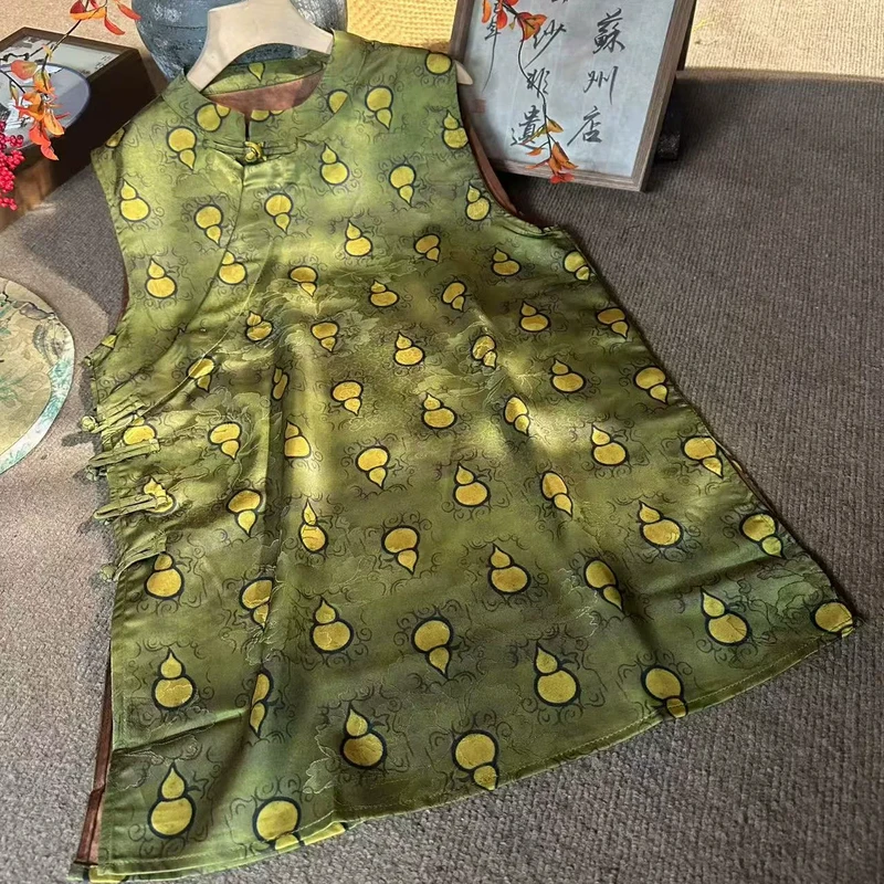 夏季新款新中式国风宽松显瘦斜襟盘扣福禄临门奥黛二大衫上衣