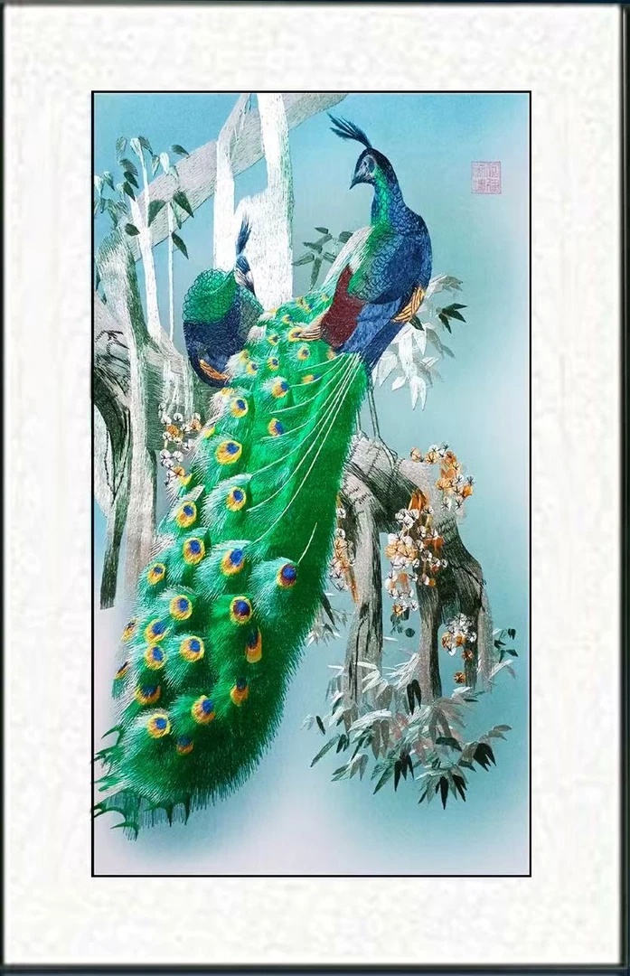 （舟舟）苏绣孔雀祥瑞