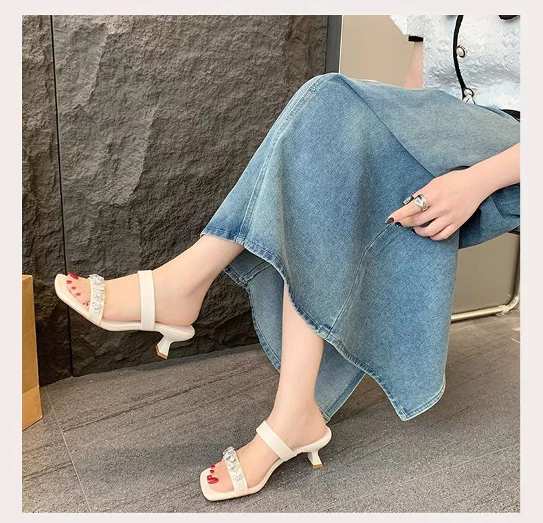 夏季凉拖鞋女外穿百搭高级感洋气一字拖仙女风配裙子凉拖A8066-1