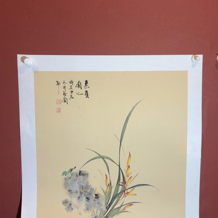 国画听兰老师花鸟