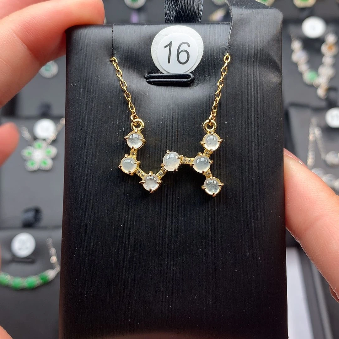 翡翠颈饰银S925镶嵌项链925