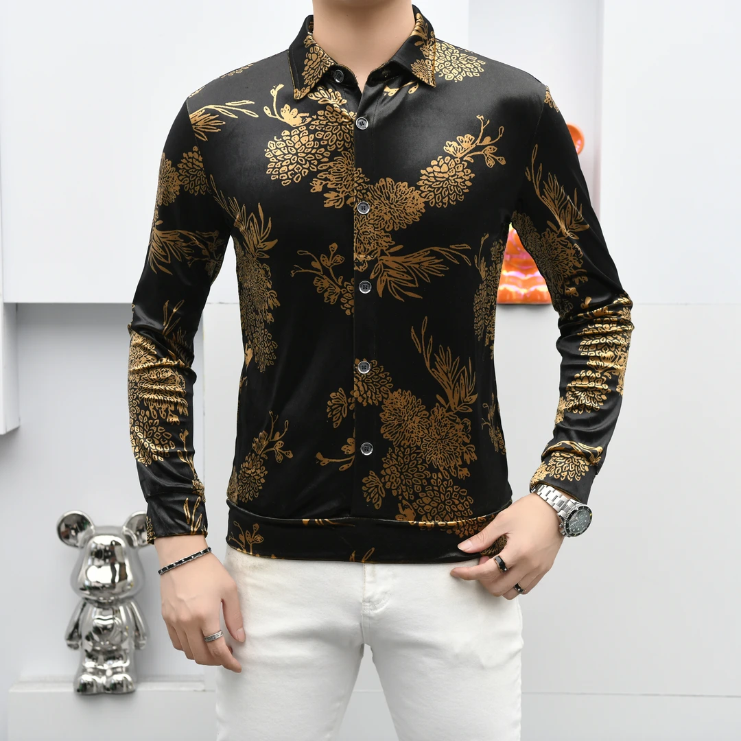 浩哥欧货长袖衬衫保暖上衣休闲纽扣网红春秋百搭潮流轻奢修身