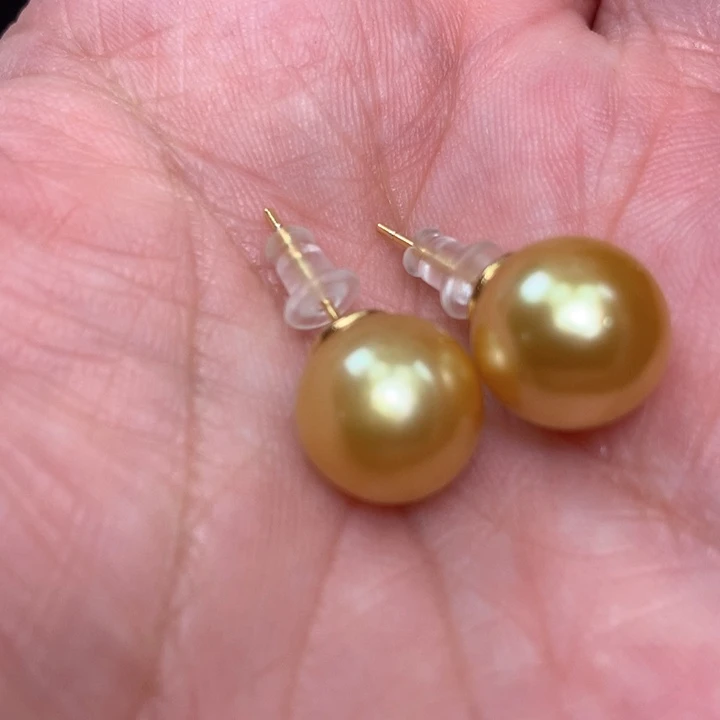 银S925镶嵌耳饰海水珍珠