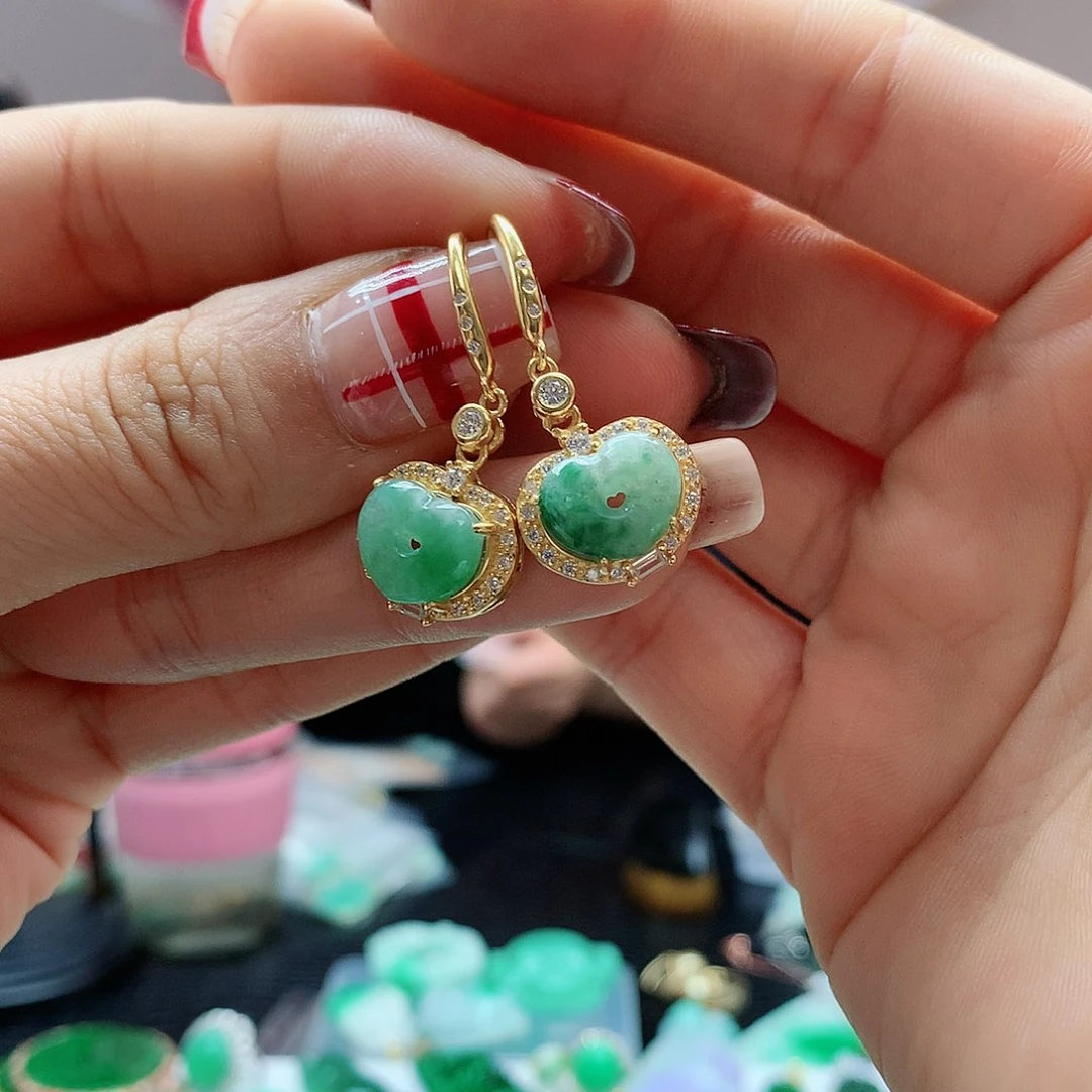 【闪购商品】翡翠耳饰银S925镶嵌，