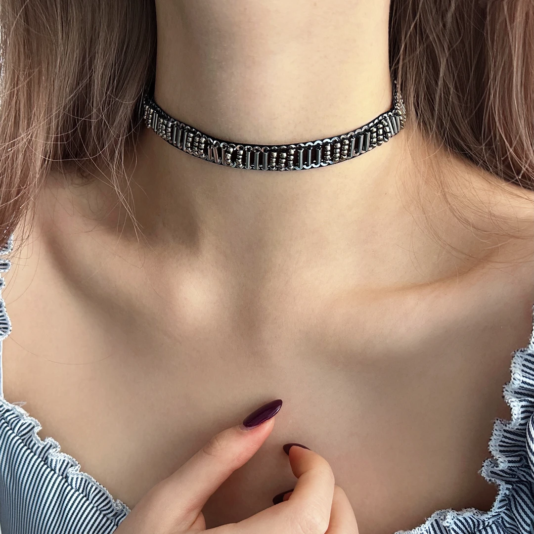 合金布艺项链 X5440-1性感时尚设计感小众百搭精致潮流高级感项链