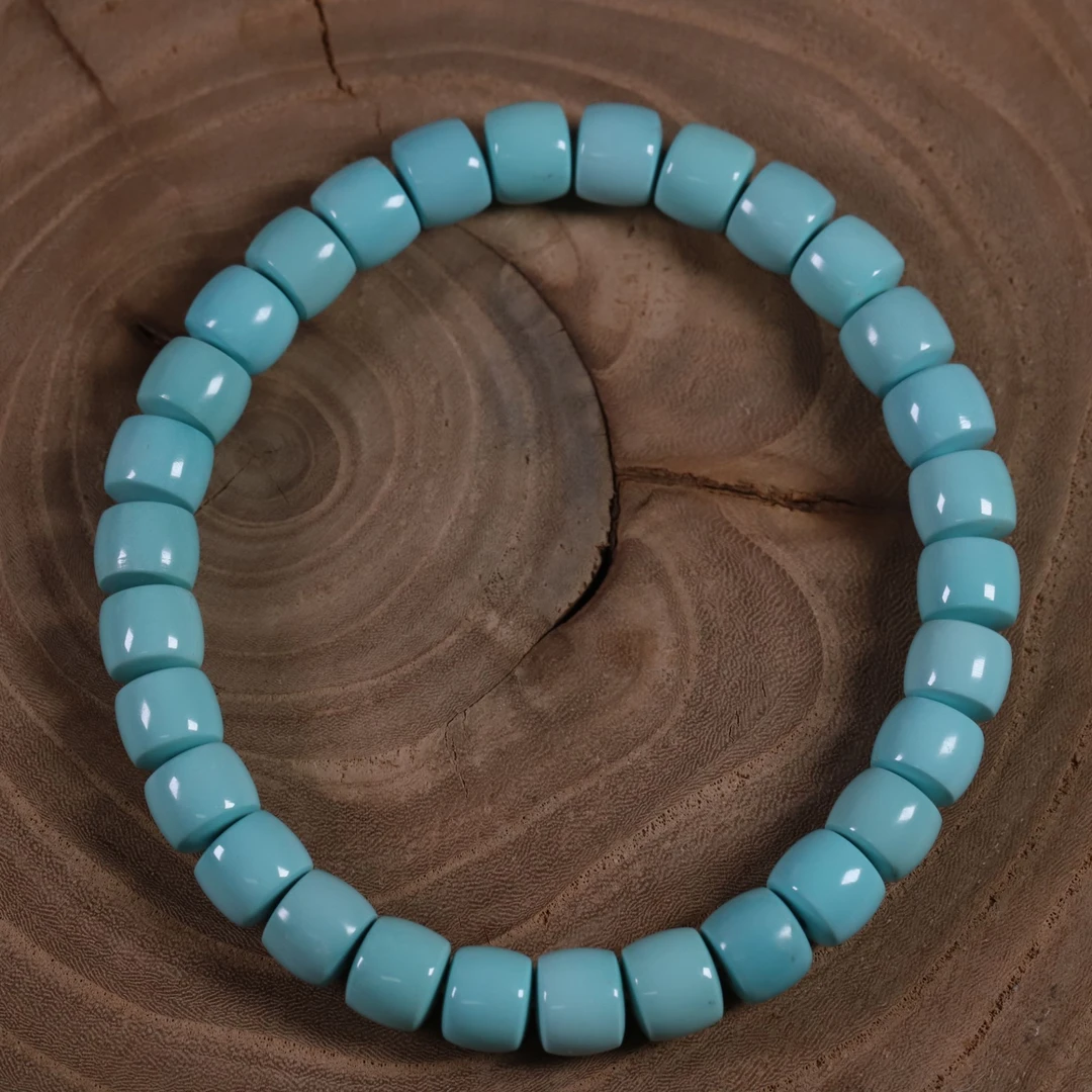 天然原矿绿松石直切精品手串