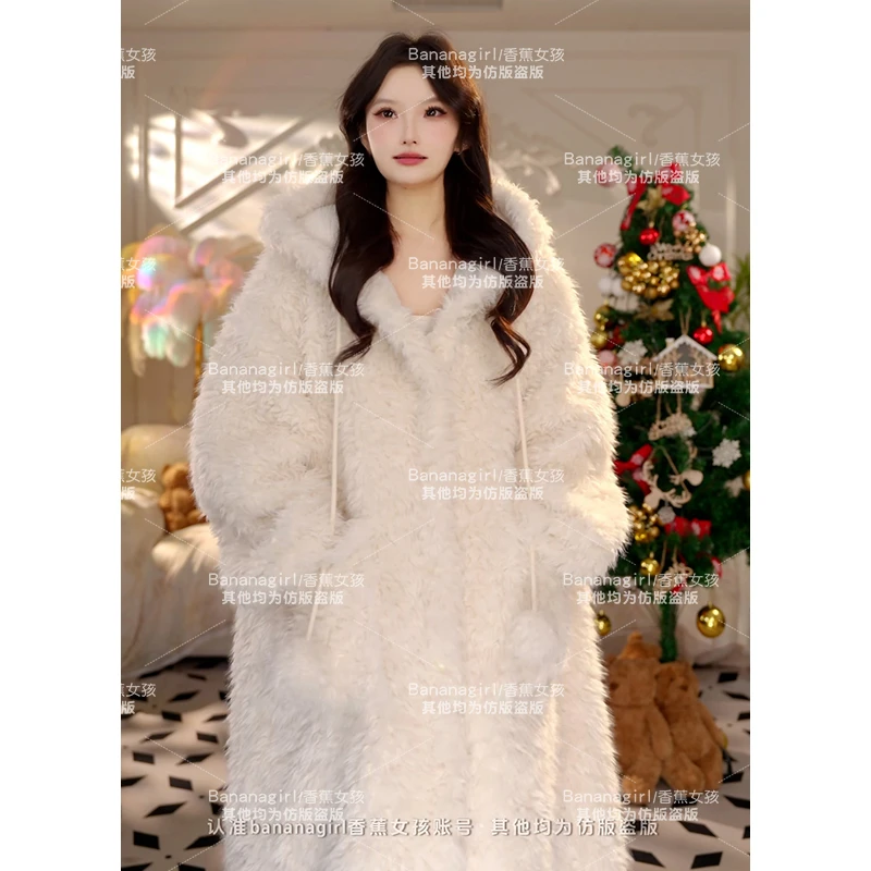 Bananagirl【高定托卡卷毛绒】极寒睡衣女冬季连帽睡袍家居服可外穿