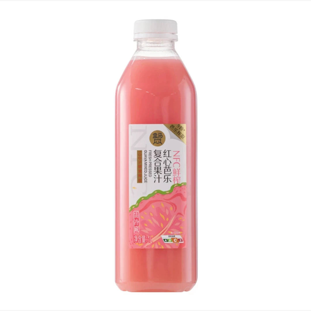 盒马代购NFC鲜榨芭乐复合果汁1L瓶装冷藏盒马饮料芭乐汁