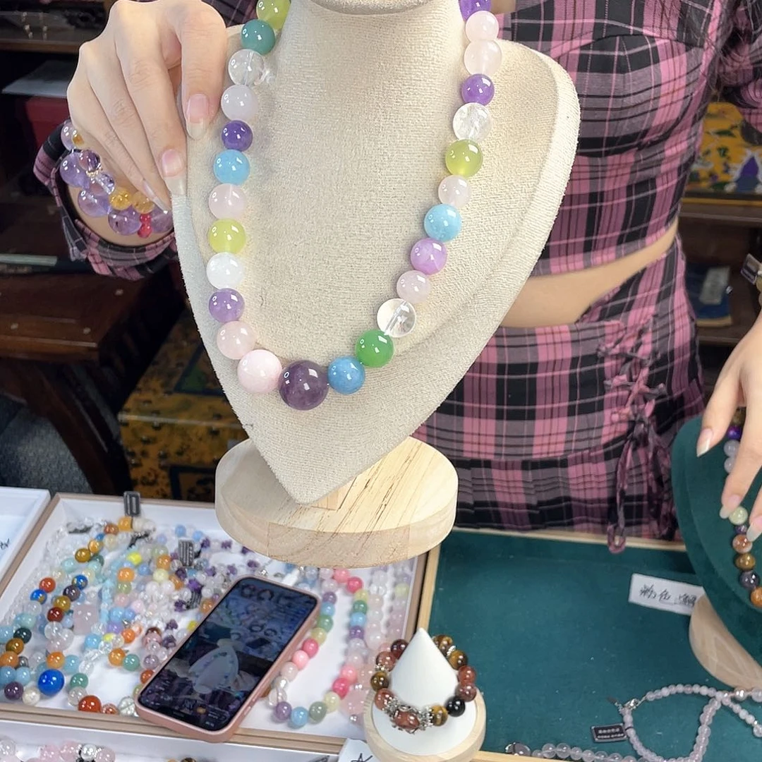 水晶手链银S925镀金镶嵌